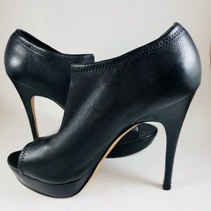 VIA SPIGA Peep-Toe High-Heeled Stiletto Booties